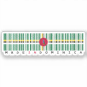 Gemaakt in Dominica Barcode Vlag Sticker (Voorkant)