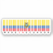 Gemaakt in Ecuador Streepjescode Vlag Sticker (Voorkant)