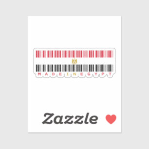 Gemaakt in Egypte Barcode Vlag Sticker