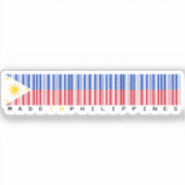 Gemaakt in Filipijnen Barcode Vlagontwerp Sticker (Voorkant)