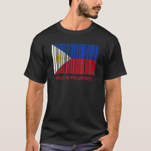 Gemaakt in Filipijnen Vlag Streepjescode T-shirt