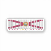 Gemaakt in Florida Barcode Vlagsticker Sticker (Voorkant)