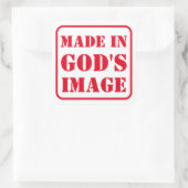Gemaakt in GODS Afbeelding Vierkante Sticker (Tas)