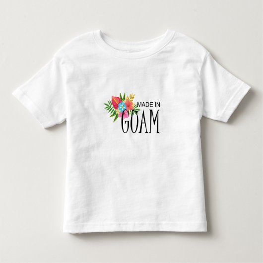 Gemaakt in Guam met bloemen Kinder Shirts (Voorkant)