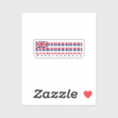 Gemaakt in Hawaii Barcode Flag Sticker - Island Pr (Vel)