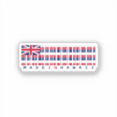 Gemaakt in Hawaii Barcode Flag Sticker - Island Pr (Voorkant)