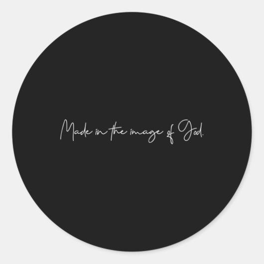 Gemaakt in het Afbeelding Gods Handgeschreven Ronde Sticker (Voorkant)