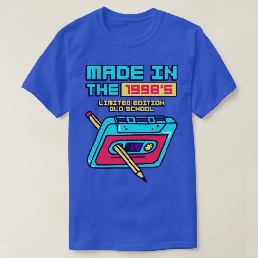 Gemaakt in het Retro-Cassettebandje van 1998 T-shirt (Design voorkant)