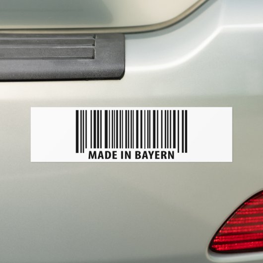 gemaakt in het streepjescode-pictogram van Bayern Bumpersticker (Op auto)