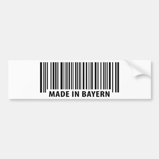 gemaakt in het streepjescode-pictogram van Bayern Bumpersticker (Voorkant)