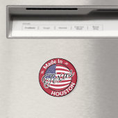 Gemaakt in Houston Texas Stars en Stripes Flag Magneet (Insitu (Vaatwasser))