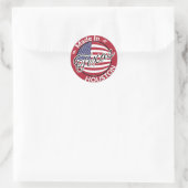Gemaakt in Houston Texas Stars en Stripes Flag Ronde Sticker (Tas)