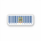Gemaakt in Idaho Barcode Flag Sticker - State Prid (Voorkant)