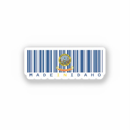 Gemaakt in Idaho Barcode Flag Sticker - State Prid (Voorkant)
