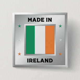 Gemaakt in Ierland Vierkante Button 5,1 Cm