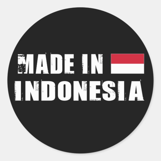 Gemaakt in Indonesië Ronde Sticker (Voorkant)