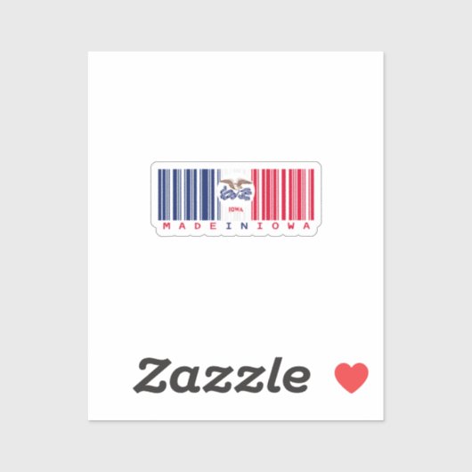 Gemaakt in Iowa Barcode Flag Sticker - State Pride (Vel)