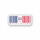 Gemaakt in Iowa Barcode Flag Sticker - State Pride (Voorkant)