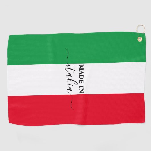 Gemaakt in Italië Italiaanse vlag Rood Wit Groen I Golfhanddoek (Horizontaal)