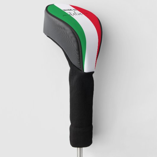 Gemaakt in Italië Italiaanse vlag Rood Wit Groen I Golfheadcover (Schuin)