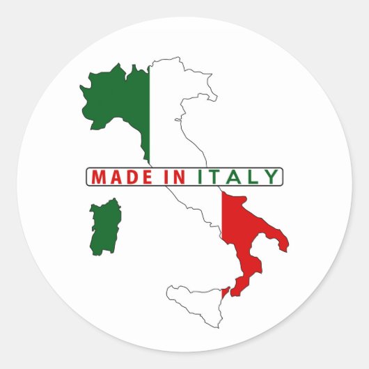 gemaakt in italië , land map , label van het vlagg (Voorkant)