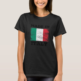 gemaakt in Italië met Italiaanse vlag grafisch ont T-shirt