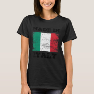 gemaakt in Italië met Italiaanse vlag grafisch ont T-shirt