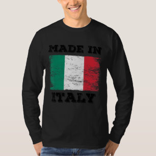 gemaakt in Italië met Italiaanse vlag grafisch ont T-shirt