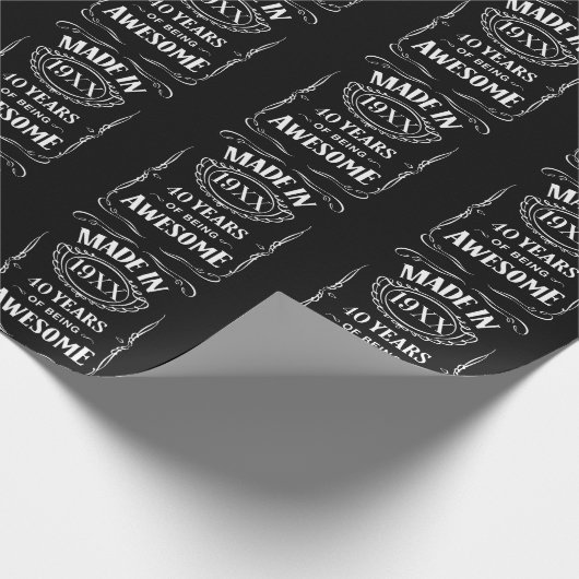 Gemaakt in jaar XX jaar van het zijn van geweldige Cadeaupapier (Hoek)