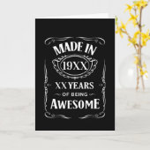 Gemaakt in jaar XX jaar van het zijn van geweldige Kaart (Gele Bloem)