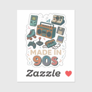 Gemaakt in jaren 90 Retro technologie nostalgie ve Sticker