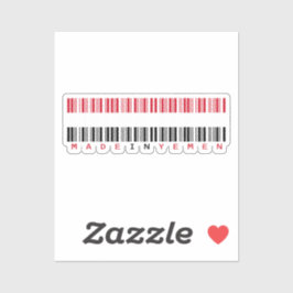 Gemaakt in Jemen Barcode Vlagontwerp Sticker