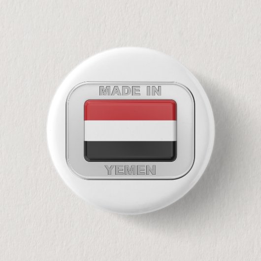 Gemaakt in Jemen Ronde Button 3,2 Cm (Voorkant)