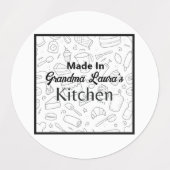 Gemaakt in [Jouw naam] keuken bakken set Labels (Design 1)