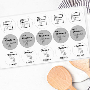 Gemaakt in [Jouw naam] keuken houten lepels Labels