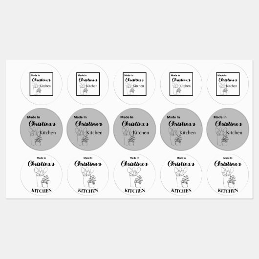 Gemaakt in [Jouw naam] keuken houten lepels Labels (Vel)