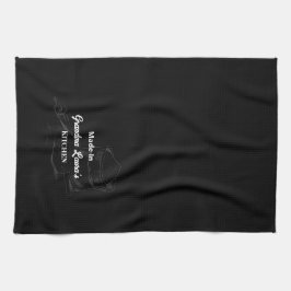 Gemaakt in [Jouw naam] keuken zwarte bakkers Theedoek