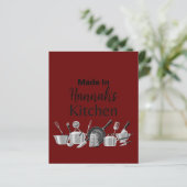 Gemaakt in [Jouw naam] Keukenrecept Kaart elke kle (Staand voorkant)