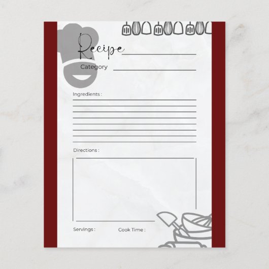 Gemaakt in [Jouw naam] Keukenrecept Kaart elke kle (Achterkant)