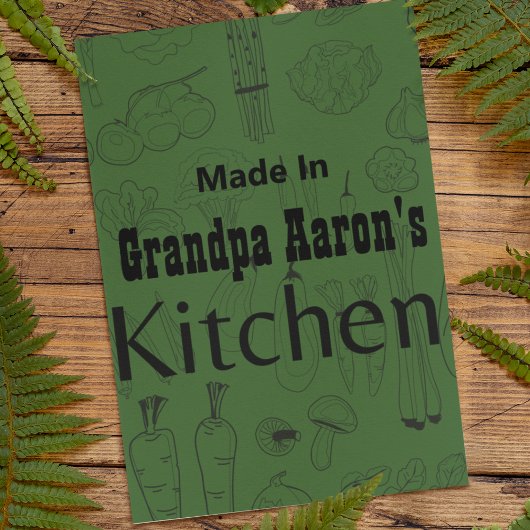 Gemaakt in [Jouw naam] Keukenrecept Kaart elke kle