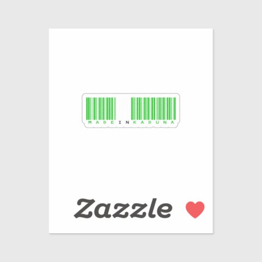 Gemaakt in Kaduna State Barcode Vlag Sticker (Vel)