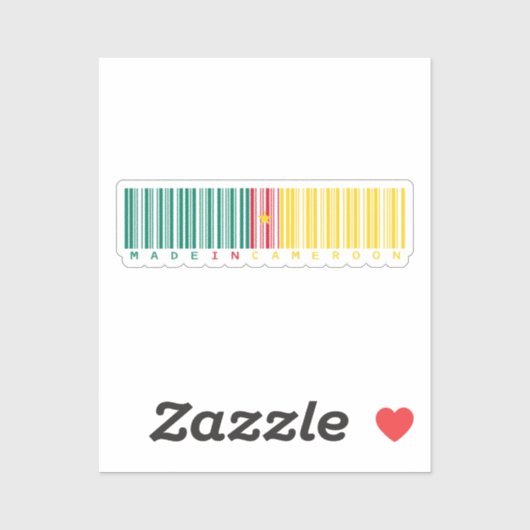Gemaakt in Kameroen Barcode Vlag Sticker (Vel)