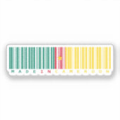 Gemaakt in Kameroen Barcode Vlag Sticker (Voorkant)