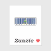 Gemaakt in Kansas Barcode Flag Sticker - State Pri (Vel)