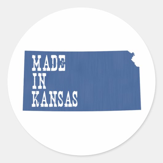 Gemaakt in Kansas Ronde Sticker (Voorkant)