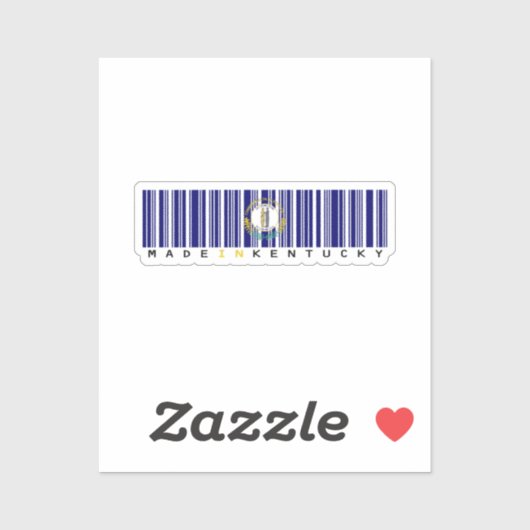 Gemaakt in Kentucky Barcode Flag Sticker - Staat (Vel)