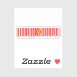 Gemaakt in Kirgizië Barcode Vlag Sticker