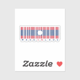 Gemaakt in Laos Barcode Vlag Sticker