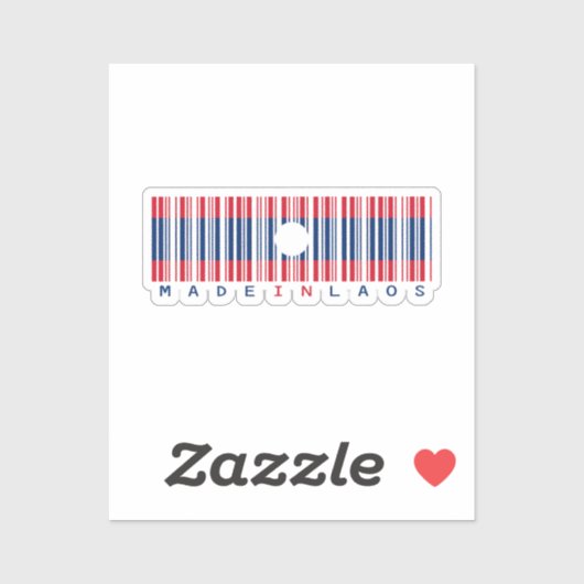 Gemaakt in Laos Barcode Vlag Sticker (Vel)
