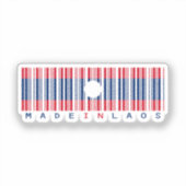 Gemaakt in Laos Barcode Vlag Sticker (Voorkant)
